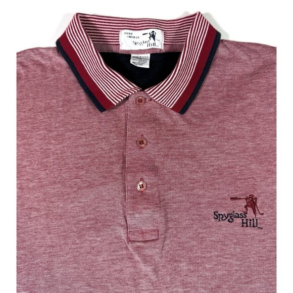 Spyglass Hill Other - Spyglass Hill Golf Course Polo Shirt Mens Size 2XL Red Knit Trim Made In USA